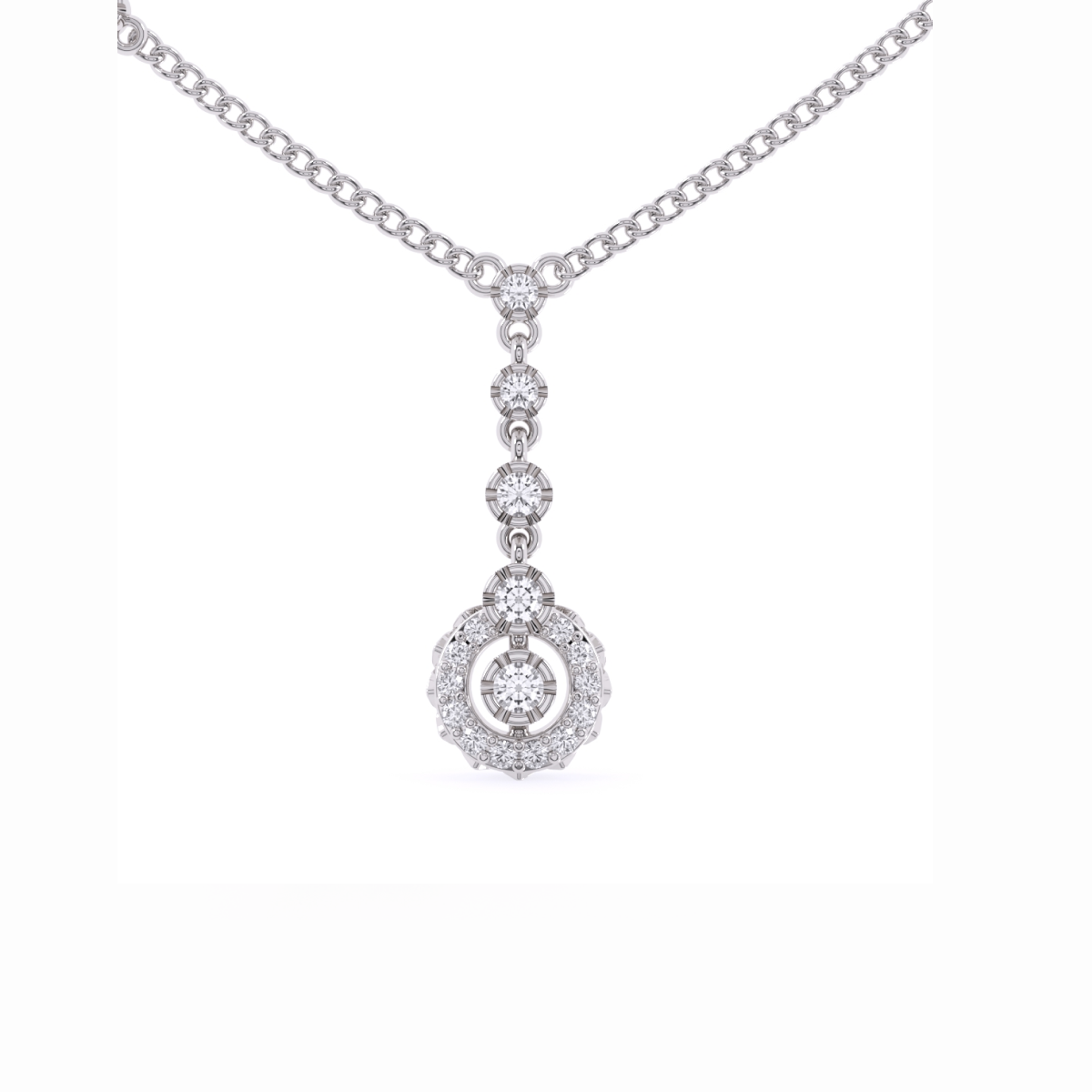 Round Diamond Cluster Pendant